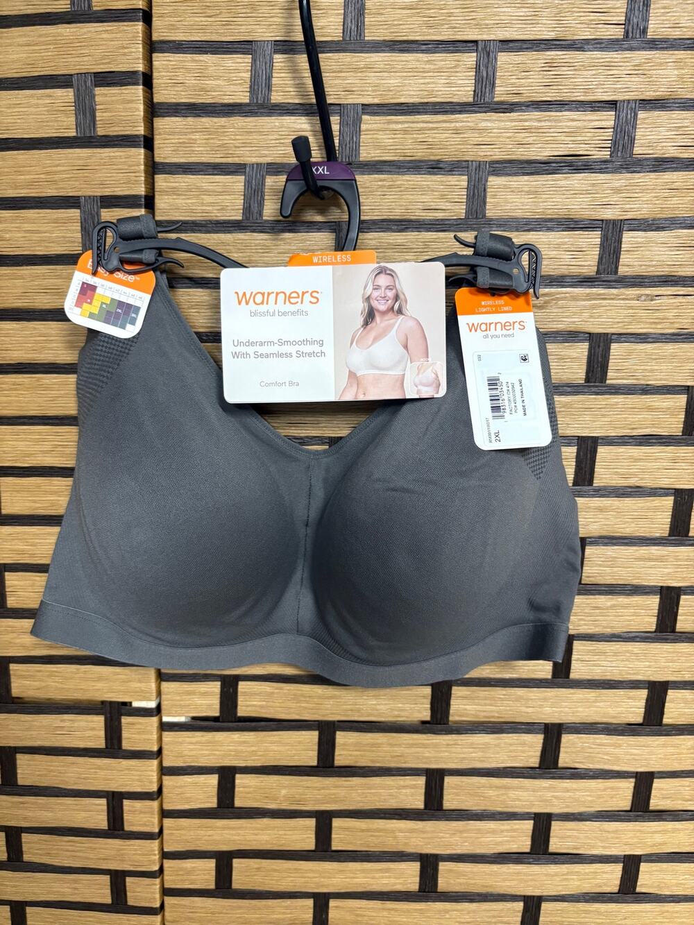 Warners Gray‎ Wireless Bra Size XXL